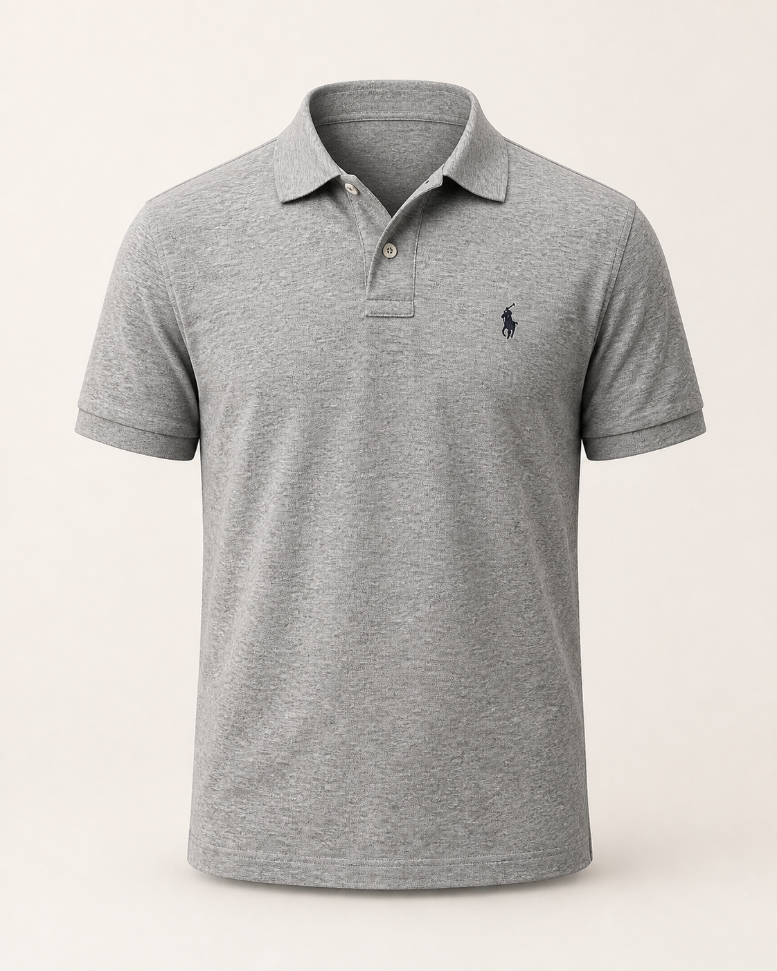 Clean studio product shot of the original gray polo